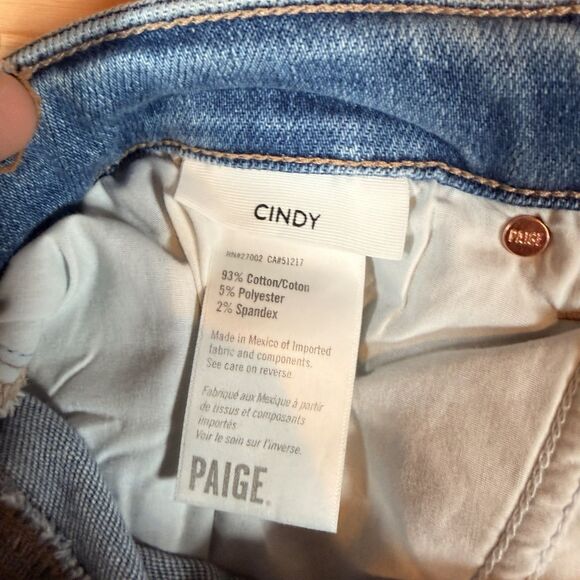 Paige Women's Size 24W Jeans Cindy Raw Hem Med Wash High Rise Classic MSRP $229 - Picture 8 of 11